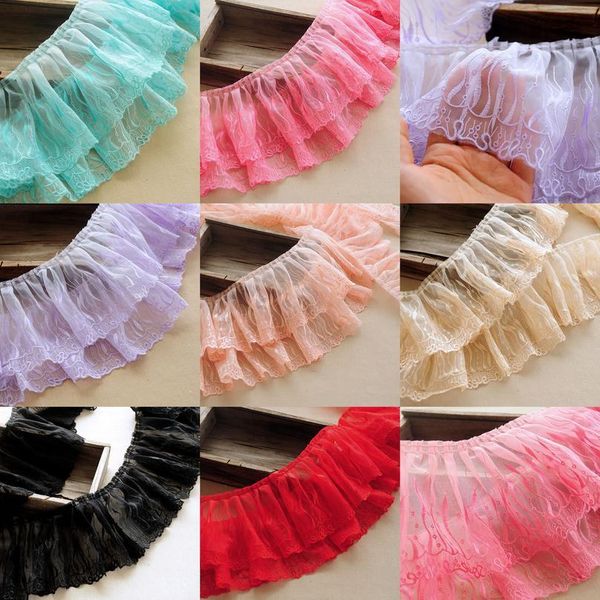 15cm 2meter/lot 1layer polyester embroidered lace trimming ruffle fabric for handmade sewing bedding jllujc 
15cm 2meter/lot 1layer polyester embroidered lace trimming ruffle fabric for handmade sewing bedding jllujc