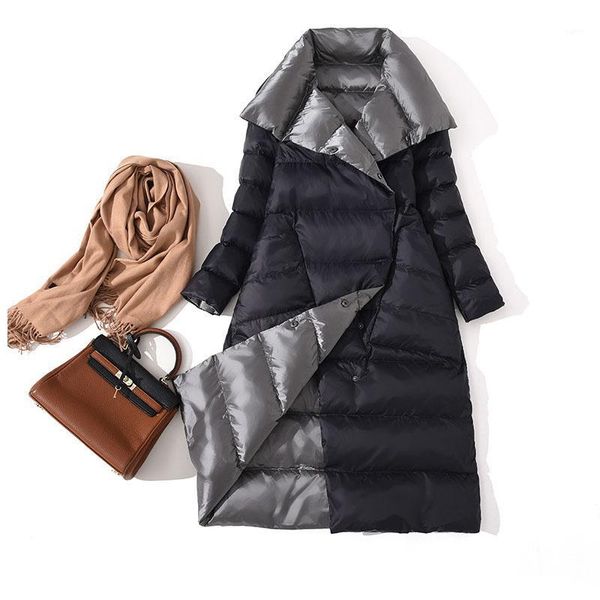 2020 new women double sided down long jacket winter ultra light duck down coat double breasted female parka snow outwear1, Black
2020 new women double sided down long jacket winter ultra light duck down coat double breasted female parka snow outwear1, Black