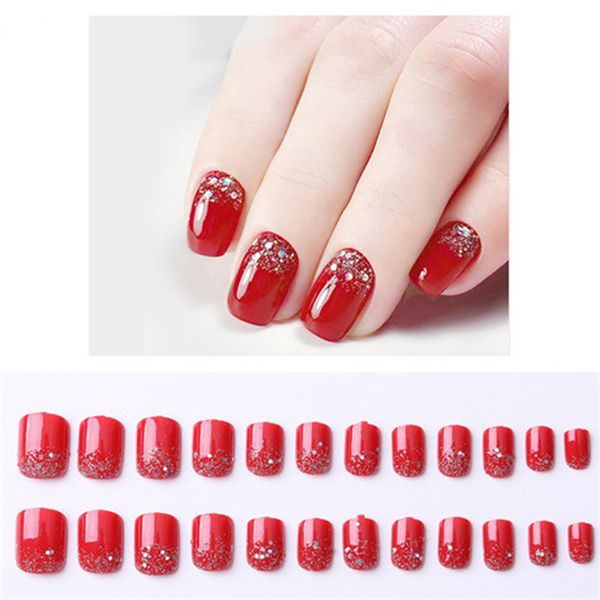 24pcs reusable full cover matte shiny false nail tips for decorated stiletto design press on nails art fake extension tip f607, Red;gold
24pcs reusable full cover matte shiny false nail tips for decorated stiletto design press on nails art fake extension tip f607, Red;gold