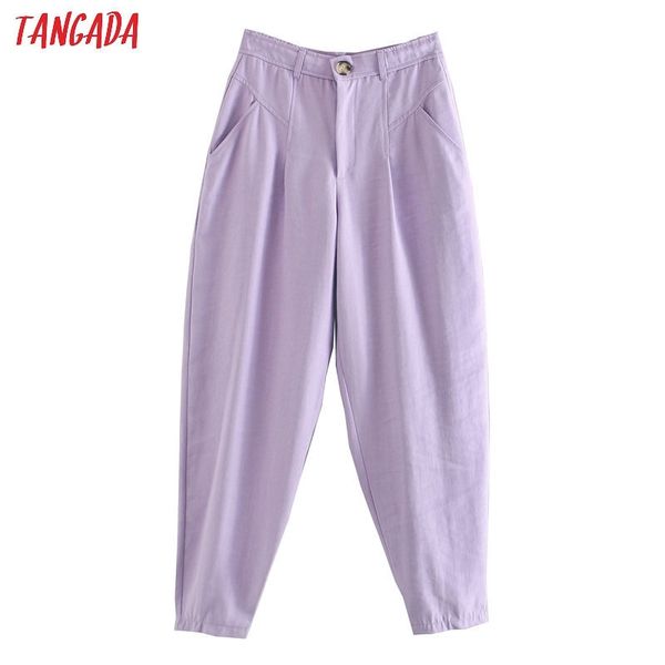 tangada fashion women purple banana pants trousers pockets buttons female casual pants pantalon 3l15 y200418, Black;white
tangada fashion women purple banana pants trousers pockets buttons female casual pants pantalon 3l15 y200418, Black;white