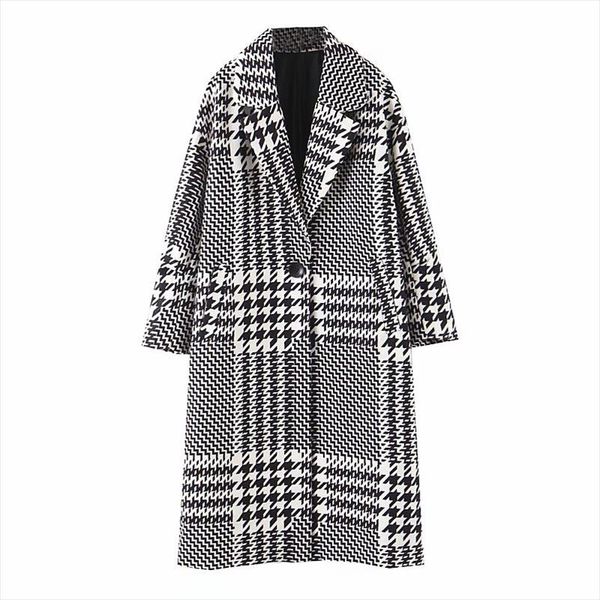 урожай плед шерсти пальто зимы женщин хаундстут outwear офис long jacket tops женский шинель casaco feminino, Black
урожай плед шерсти пальто зимы женщин хаундстут outwear офис long jacket tops женский шинель casaco feminino, Black