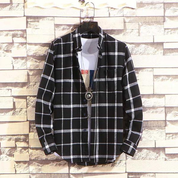 cotton flannel men's plaid shirt male brand casual long sleeved shirts slim fit spring autumn soft comfortable 4xl regular full1, White;black
cotton flannel men's plaid shirt male brand casual long sleeved shirts slim fit spring autumn soft comfortable 4xl regular full1, White;black