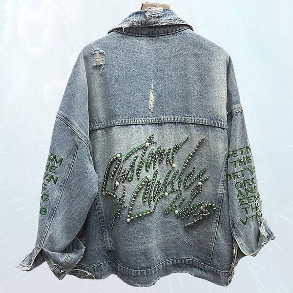 heavy work beaded embroidery letter denim jacket 2019 new spring autumn jacket women loose plus size frayed jean outwear sl1701, Black;brown
heavy work beaded embroidery letter denim jacket 2019 new spring autumn jacket women loose plus size frayed jean outwear sl1701, Black;brown