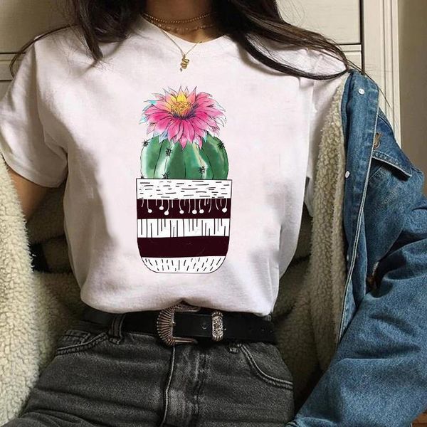 women lady tees print graphic clothing striped plant flower cactus plant clothes clothing female t shirt womens t-shirt, White
women lady tees print graphic clothing striped plant flower cactus plant clothes clothing female t shirt womens t-shirt, White