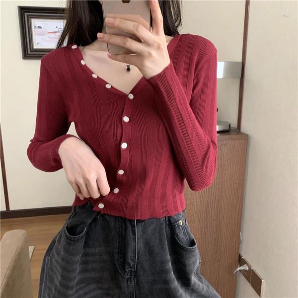 2021 new design v neck thin women coat beautiful autumn long sleeve knitwear with button, White
2021 new design v neck thin women coat beautiful autumn long sleeve knitwear with button, White