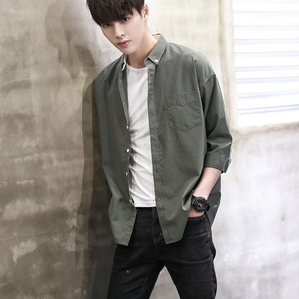casual shirt men plus size men's shirt cotton mid-sleeved loose youth thin coat men fashion clh44, White;black
casual shirt men plus size men's shirt cotton mid-sleeved loose youth thin coat men fashion clh44, White;black