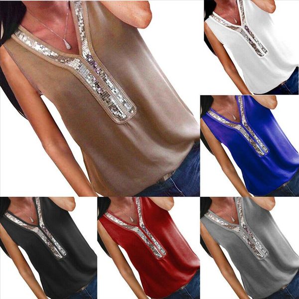 womens sleeveless v neck vest shirt ladies summer beach tank blouse transparent sequined casual sleeveless elegant clothes, White
womens sleeveless v neck vest shirt ladies summer beach tank blouse transparent sequined casual sleeveless elegant clothes, White
