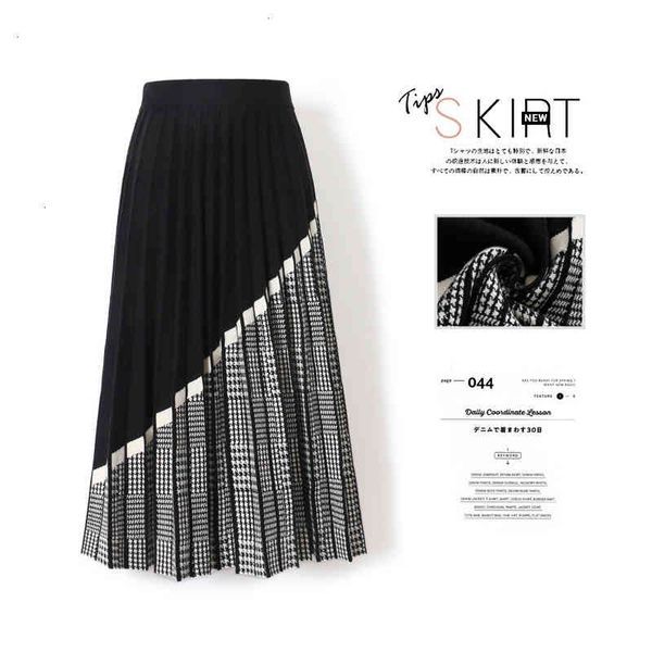 elegant high waist knitted striped winter thick chic women a line pleated skirt jupe femme saia 1f4y, Black
elegant high waist knitted striped winter thick chic women a line pleated skirt jupe femme saia 1f4y, Black