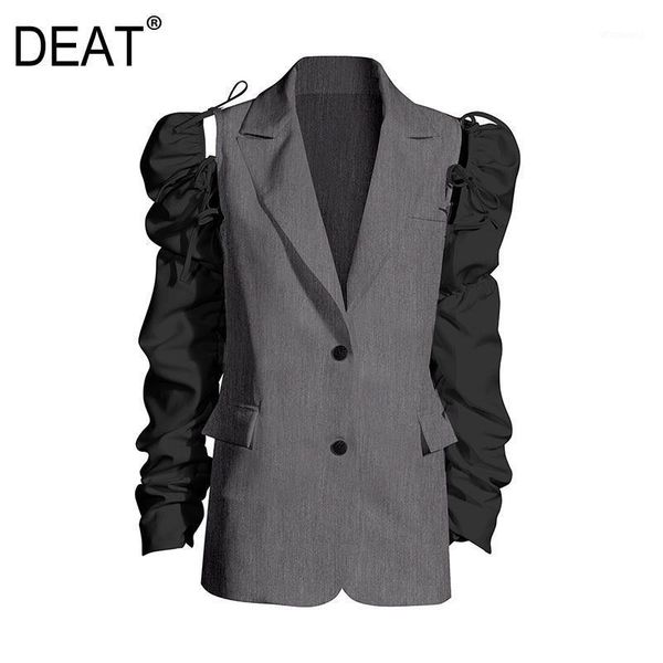 deat women gray pleated temperament blazer new lapel puff long sleeve remove lace up tide spring autumn 2020 1z5981, White;black
deat women gray pleated temperament blazer new lapel puff long sleeve remove lace up tide spring autumn 2020 1z5981, White;black