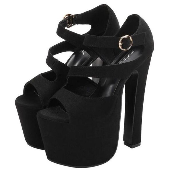 2021 new summer open toe platform shoes women waterproof casual ladies shoes flock buckle 17cm thick high heels women, Black
2021 new summer open toe platform shoes women waterproof casual ladies shoes flock buckle 17cm thick high heels women, Black