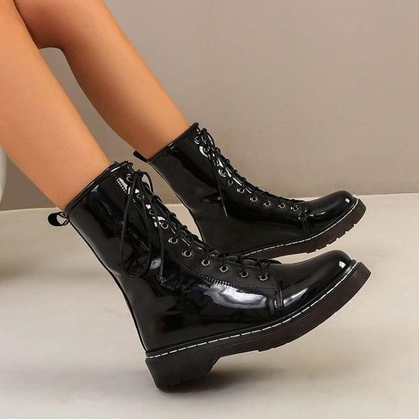 2021 lace-up ботинки мотоцикла ботинки женщин лакированной кожи лодыжки мартин сапоги повседневный теплые роза красная женщины осень зима на, Black
2021 lace-up ботинки мотоцикла ботинки женщин лакированной кожи лодыжки мартин сапоги повседневный теплые роза красная женщины осень зима на, Black