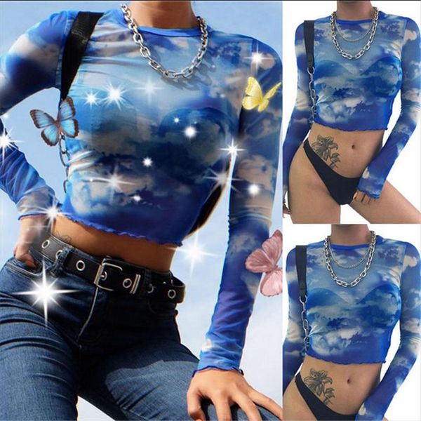 women casual long sleeve o neck transparent mesh sheer crop t shirt tee drop shipping, White
women casual long sleeve o neck transparent mesh sheer crop t shirt tee drop shipping, White