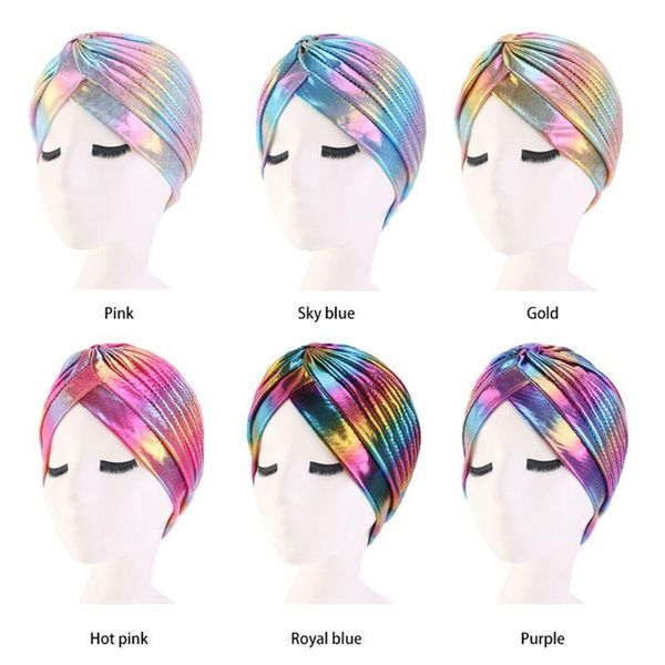 women rainbow metallic arab turban hat twisted front pleated headwrap glitter beanie muslim hair loss chemo cap, Blue;gray
women rainbow metallic arab turban hat twisted front pleated headwrap glitter beanie muslim hair loss chemo cap, Blue;gray