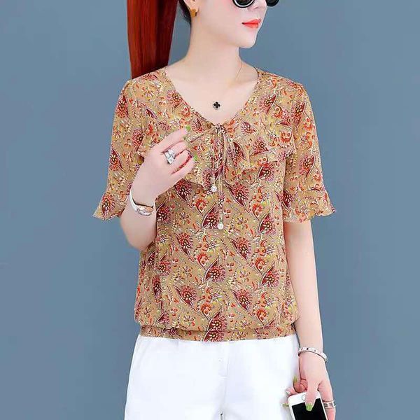 women's blouses & shirts women spring summer style chiffon lady casual short flare sleeve o-neck blusas zz0554, White
women's blouses & shirts women spring summer style chiffon lady casual short flare sleeve o-neck blusas zz0554, White