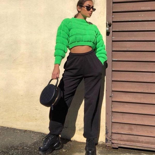 bkld 2019 autumn streetwear neon green long sleeve sweater crop women knitting sweater solid o-neck pullover loose1, White;black
bkld 2019 autumn streetwear neon green long sleeve sweater crop women knitting sweater solid o-neck pullover loose1, White;black