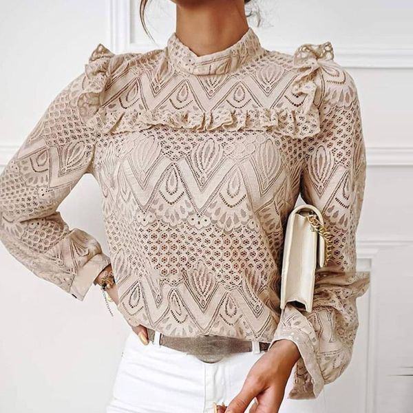 elegant lace blouse women white fashion office shirt long sleeve patchwork see though blouses black pink spring 2020 
elegant lace blouse women white fashion office shirt long sleeve patchwork see though blouses black pink spring 2020