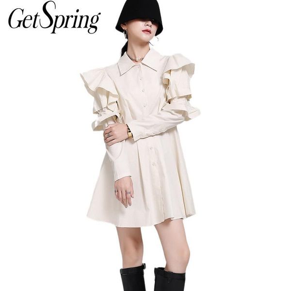 casual dresses getspring women dress ruffles long sleeve shirt autumn woman 2021 fashion clothes, Black;gray
casual dresses getspring women dress ruffles long sleeve shirt autumn woman 2021 fashion clothes, Black;gray