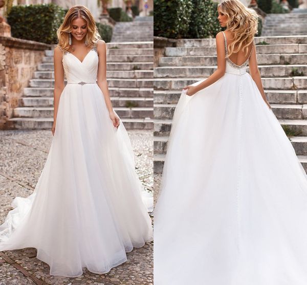 charming spaghetti straps a-line wedding dresses 2021 with rhinestones robe de mariee custom made backless organza bridal gown, White
charming spaghetti straps a-line wedding dresses 2021 with rhinestones robe de mariee custom made backless organza bridal gown, White