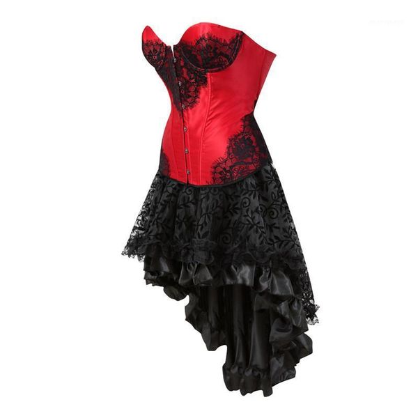 sapubonva corsets with skirts asymmetry high low lace bustiers corset dresses costume vintage style fashion corselet overbust1, Black;white
sapubonva corsets with skirts asymmetry high low lace bustiers corset dresses costume vintage style fashion corselet overbust1, Black;white