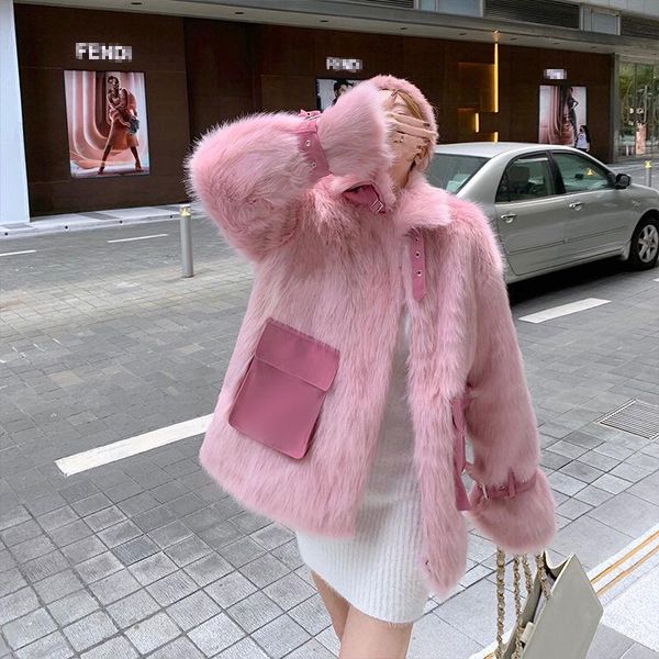 2021 women autumn winter elegant faux fur jacket female solid motorcycle long sleeve coat female casual loose outerwear e257, Black
2021 women autumn winter elegant faux fur jacket female solid motorcycle long sleeve coat female casual loose outerwear e257, Black