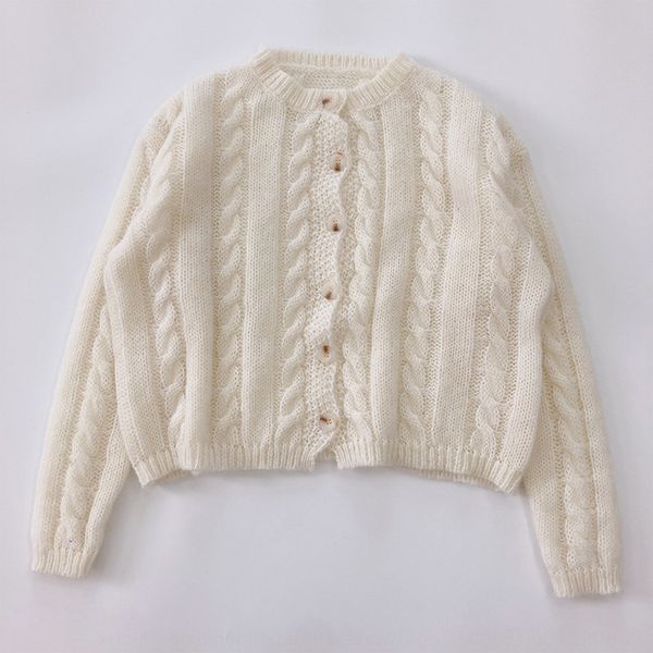net red korean spring and autumn new ins candy color girl mahua lazy knitting cardigan round neck loose sweater twist sweater candy sweaterw, White;black
net red korean spring and autumn new ins candy color girl mahua lazy knitting cardigan round neck loose sweater twist sweater candy sweaterw, White;black