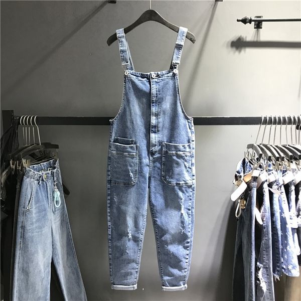 european spring new student girls jeans suspender pants women's loose romper overalls casual denim harem pants 210202, Blue
european spring new student girls jeans suspender pants women's loose romper overalls casual denim harem pants 210202, Blue