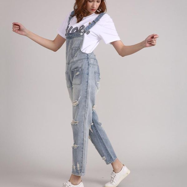 broken hole nine points large size suspenders jumpsuit fatty mm denim overalls female loose korean version thin kg-1145, Blue
broken hole nine points large size suspenders jumpsuit fatty mm denim overalls female loose korean version thin kg-1145, Blue
