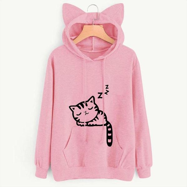 2020 осень зима с капюшоном толстовки женщины kawaii cat ear свободный свободный streetwear с длинным рукавом теплый пуловер верхняя одежда, Black
2020 осень зима с капюшоном толстовки женщины kawaii cat ear свободный свободный streetwear с длинным рукавом теплый пуловер верхняя одежда, Black