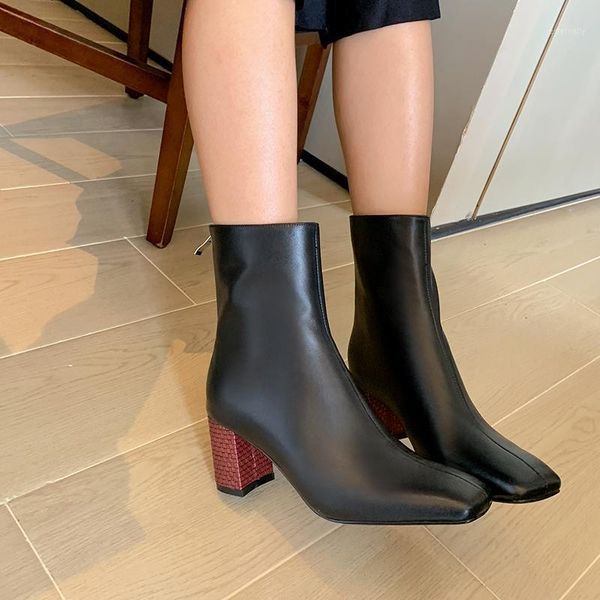 boots fashion genuine leather women's ankle square toe thick high heels women pumps winter party office lady shoes woman1, Black
boots fashion genuine leather women's ankle square toe thick high heels women pumps winter party office lady shoes woman1, Black