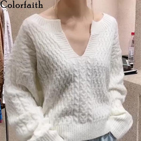 women's sweaters colorfaith 2021 autumn winter women sweater v-neck pullovers minimalist korean style knitted elegant ladies jumpers sw, White;black
women's sweaters colorfaith 2021 autumn winter women sweater v-neck pullovers minimalist korean style knitted elegant ladies jumpers sw, White;black