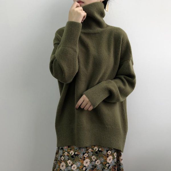 women's sweaters yeeloca winter thick knitted base sweater female casual turtleneck mid-length solid pullovers korean sweet loose sweat, White;black
women's sweaters yeeloca winter thick knitted base sweater female casual turtleneck mid-length solid pullovers korean sweet loose sweat, White;black