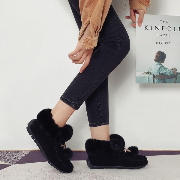 boots autumn and winter snow female ankle genuine leather warm rex hair peas shoes preppy style low heels oulyyyogo, Black
boots autumn and winter snow female ankle genuine leather warm rex hair peas shoes preppy style low heels oulyyyogo, Black