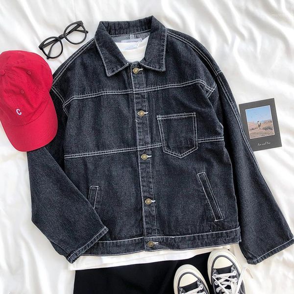 bf oversize spring loose coat women casual turn-down collar long sleeve blue black with pockets jacket female fashion 1, Black;brown
bf oversize spring loose coat women casual turn-down collar long sleeve blue black with pockets jacket female fashion 1, Black;brown