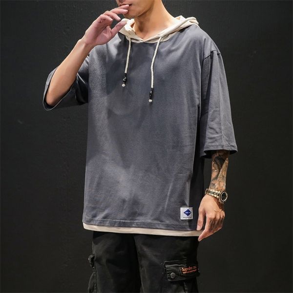 cotton half sleeve t-shirt men large size solid color summer hooded t-shirt male slim fit casual comfortable streetwear t shirt lj200827, White;black
cotton half sleeve t-shirt men large size solid color summer hooded t-shirt male slim fit casual comfortable streetwear t shirt lj200827, White;black
