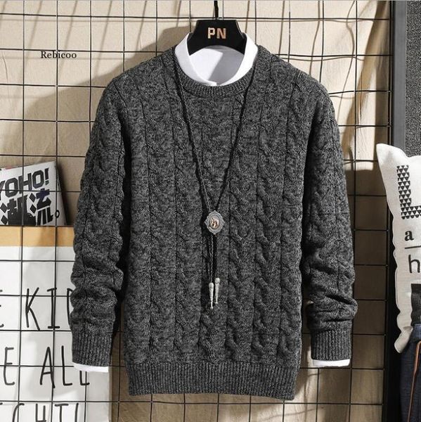 long sleeve men's sweater winter upper garment slim fit cover korean version thickened trend warm bottoming shirt, White;black
long sleeve men's sweater winter upper garment slim fit cover korean version thickened trend warm bottoming shirt, White;black
