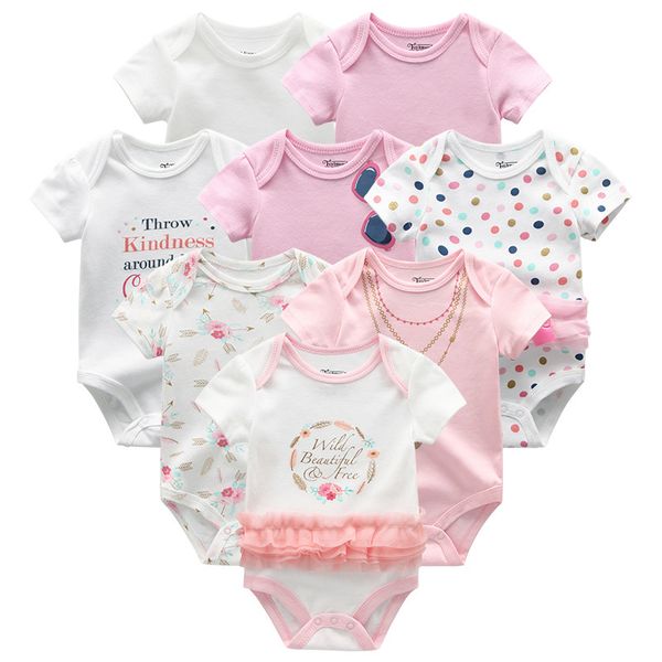 baby clothes 8pcs/set cotton newborn boy girl romper 2019 summer short sleeve infant clothing animal baby pajama roupas de bebe 1021, Blue