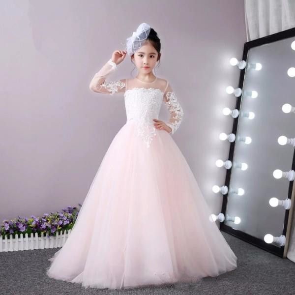 lovely long sleeve flower girl dress sheer jewel neck lace appliques blush pink tulle skirt long flowergirl dresses for wedding party, White;blue
lovely long sleeve flower girl dress sheer jewel neck lace appliques blush pink tulle skirt long flowergirl dresses for wedding party, White;blue