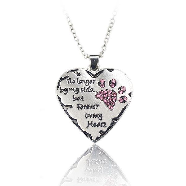 pendant necklaces lover "no longer be my side but forever in heart" pink white black crystal cats dogs paws claw print & heart nec, Silver
pendant necklaces lover "no longer be my side but forever in heart" pink white black crystal cats dogs paws claw print & heart nec, Silver