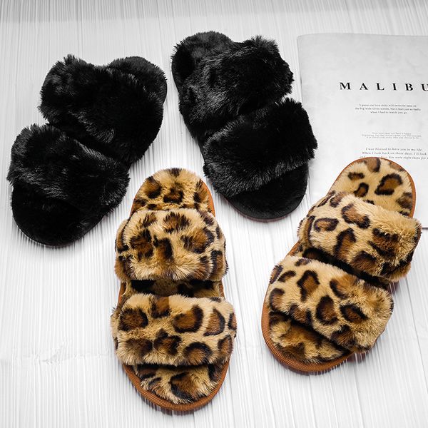 r women's furry slippers leopard print black faux wool leather sandals 
r women's furry slippers leopard print black faux wool leather sandals