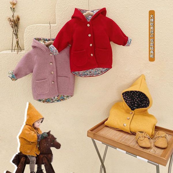 european and american style big 2020 winter new infant woolen fabric with hat clip cotton coat1, Blue;gray
european and american style big 2020 winter new infant woolen fabric with hat clip cotton coat1, Blue;gray