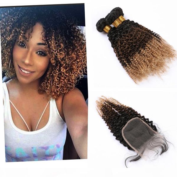 3 tones indian curly hair 3 bundles with closure dark root 4" * 4" raw indian hair bundles with closure kinky curly, Black;brown
3 tones indian curly hair 3 bundles with closure dark root 4" * 4" raw indian hair bundles with closure kinky curly, Black;brown