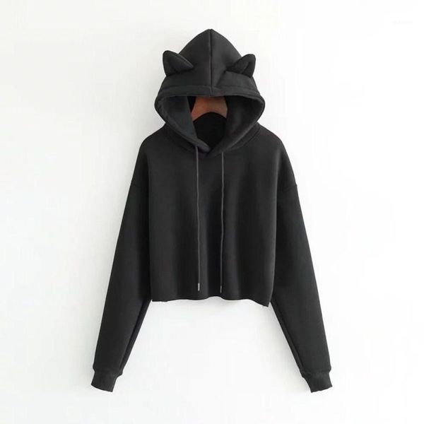 new arrival women plus velvet hooded hoodies short kitten ears loose sweatshirt autumn winter long sleeve crop 1, Black
new arrival women plus velvet hooded hoodies short kitten ears loose sweatshirt autumn winter long sleeve crop 1, Black