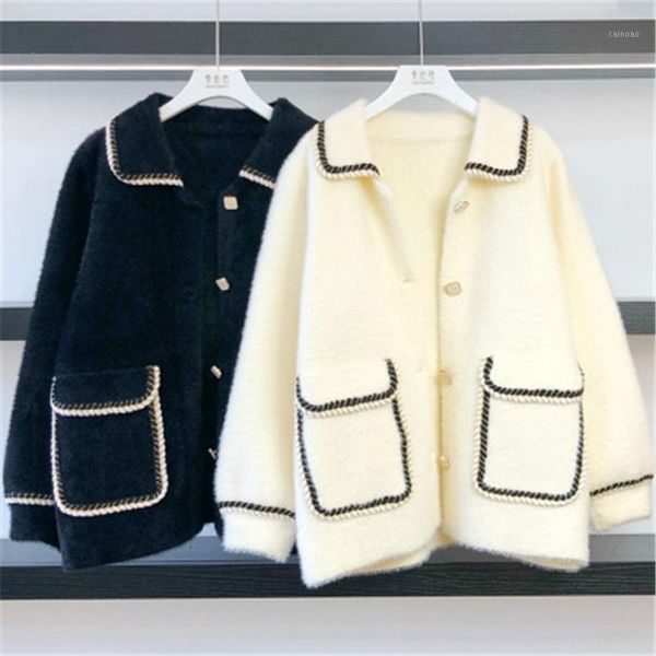 short imitation mink fleece sweater women 2020 autumn winter fashion new loose long-sleeved small fragrance knit trend1, White
short imitation mink fleece sweater women 2020 autumn winter fashion new loose long-sleeved small fragrance knit trend1, White