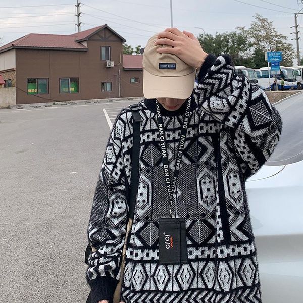 sweater men loose trend japanese personality retro pattern autumn and winter new lazy style black sweater to keep warm1, White;black
sweater men loose trend japanese personality retro pattern autumn and winter new lazy style black sweater to keep warm1, White;black