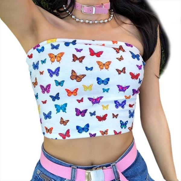 womens off shoulder strapless tube crop multicolor butterfly print slash neck bandeau slim beach party mini streetwear, White
womens off shoulder strapless tube crop multicolor butterfly print slash neck bandeau slim beach party mini streetwear, White