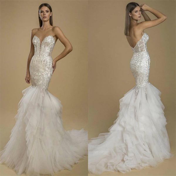 modern fashion mermaid wedding dresses tiered tulle appliqued lace bridal gown boho beach sweetheart vestidos de novia custom made chen, White
modern fashion mermaid wedding dresses tiered tulle appliqued lace bridal gown boho beach sweetheart vestidos de novia custom made chen, White