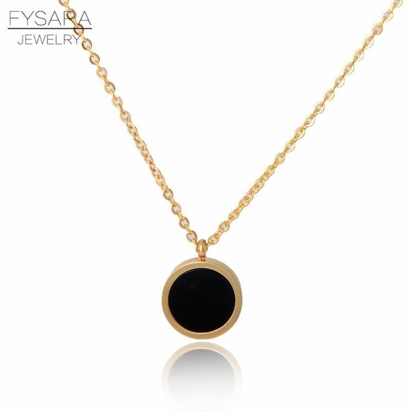 fysara simple female short necklace small round circle black pendants necklace fashion stainless steel couple chian, Silver
fysara simple female short necklace small round circle black pendants necklace fashion stainless steel couple chian, Silver