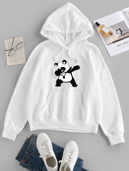 panda print drop shoulder drawstring hoodie r5a1#, White;black
panda print drop shoulder drawstring hoodie r5a1#, White;black
