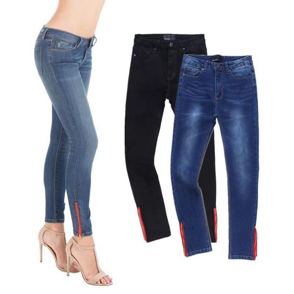 stylish zipper cool jeans skinny jeans women denim pencil pants autumn winter trousers clothes, Blue 
stylish zipper cool jeans skinny jeans women denim pencil pants autumn winter trousers clothes, Blue