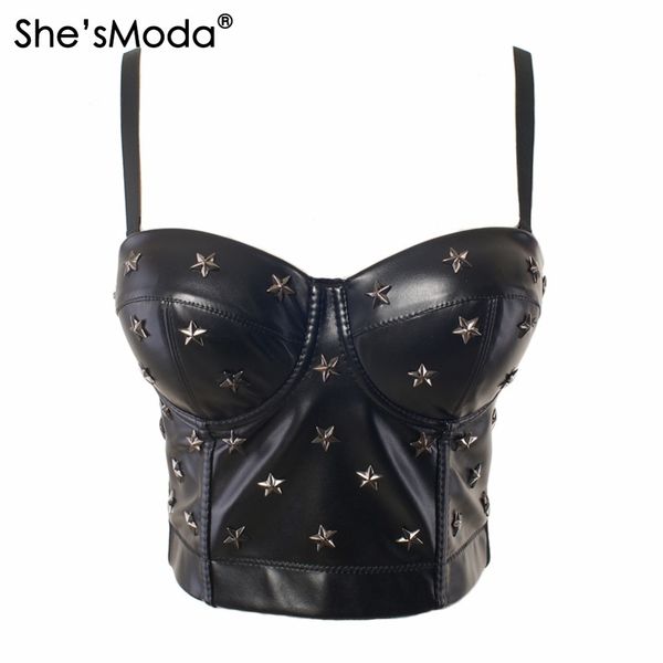 she'smoda pu leather rivet bralet women's bustier bra night club party cropped vest plus size lj200818, White
she'smoda pu leather rivet bralet women's bustier bra night club party cropped vest plus size lj200818, White